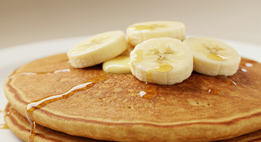 Panqueca de banana com aveia.