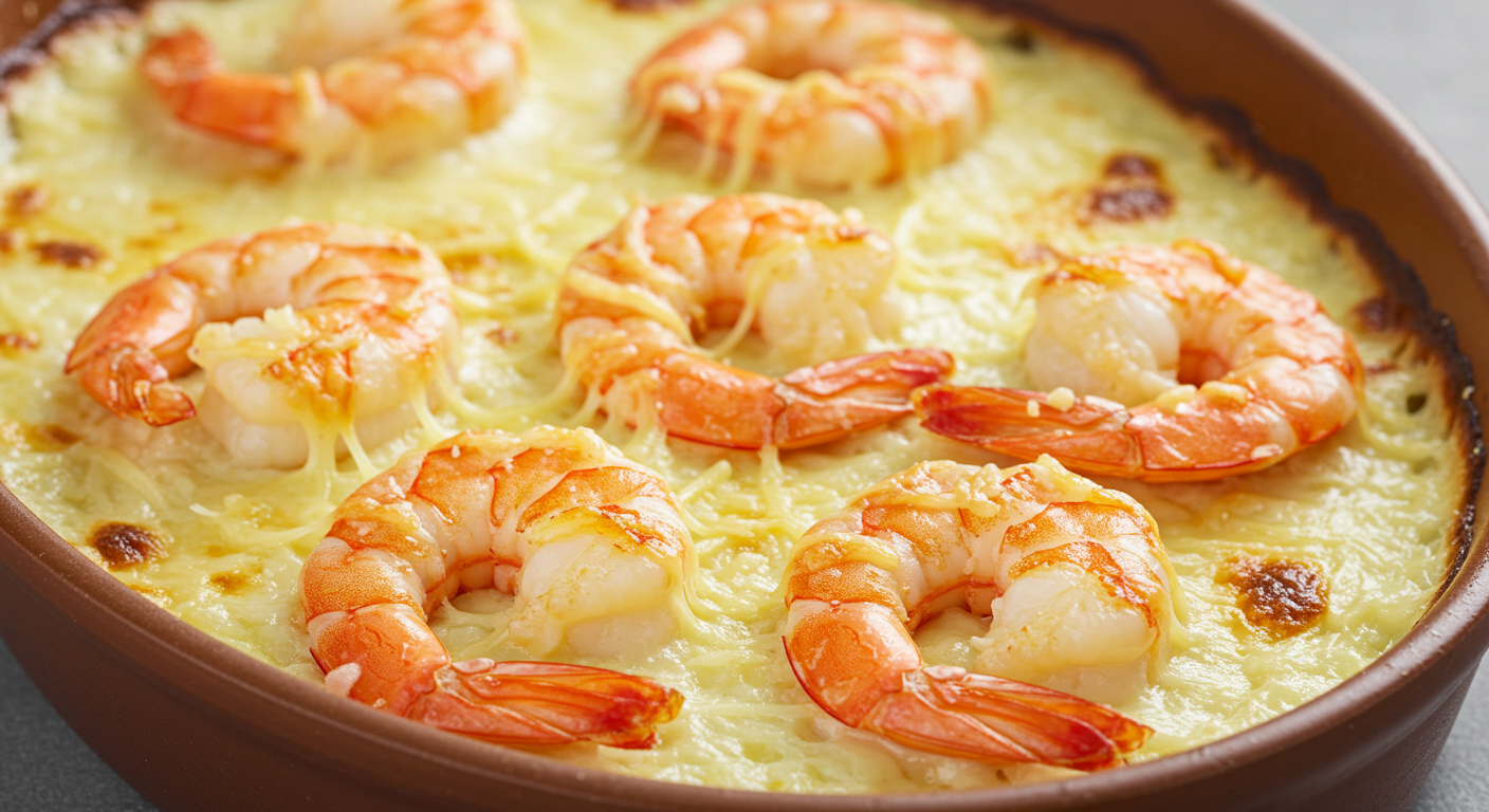 Camarão Gratinado ao Molho de Queijos