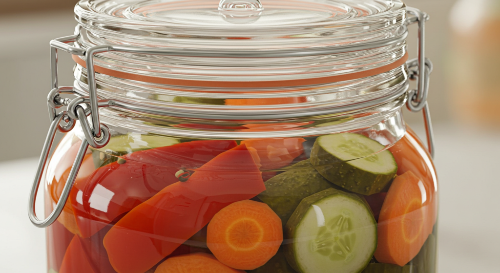 Pote hermético para conservação de alimentos.