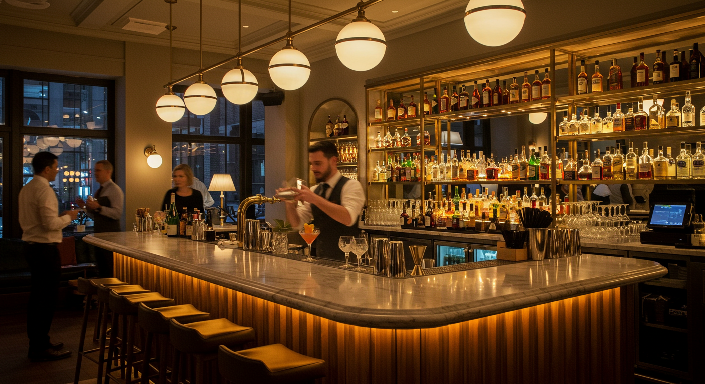 Bar Moderno em Boston com Coquetéis Sofisticados