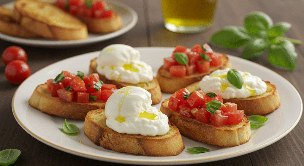 Bruschetta gourmet para entrada de jantar especial