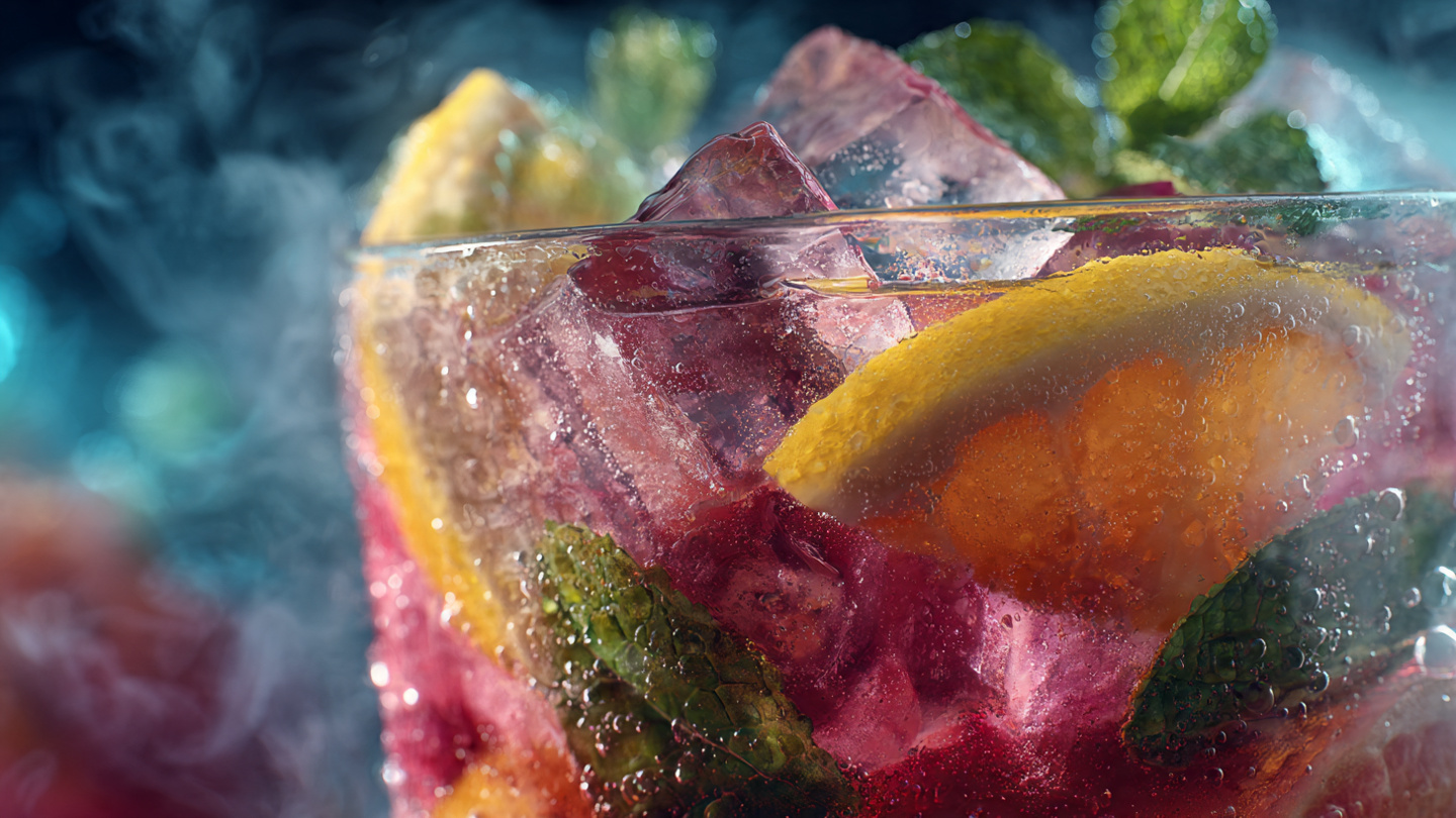 Refresco de Frutas Amarelas e Manjericão (Estilo Artesanal)